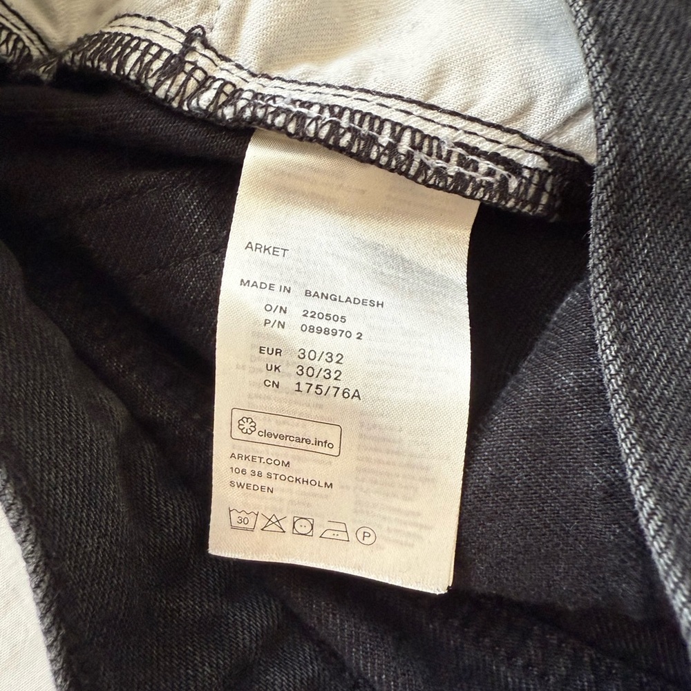 Arket Loose Organic Cotton Black Straight Leg Jeans Size 30/32 - Picture 15 of 15